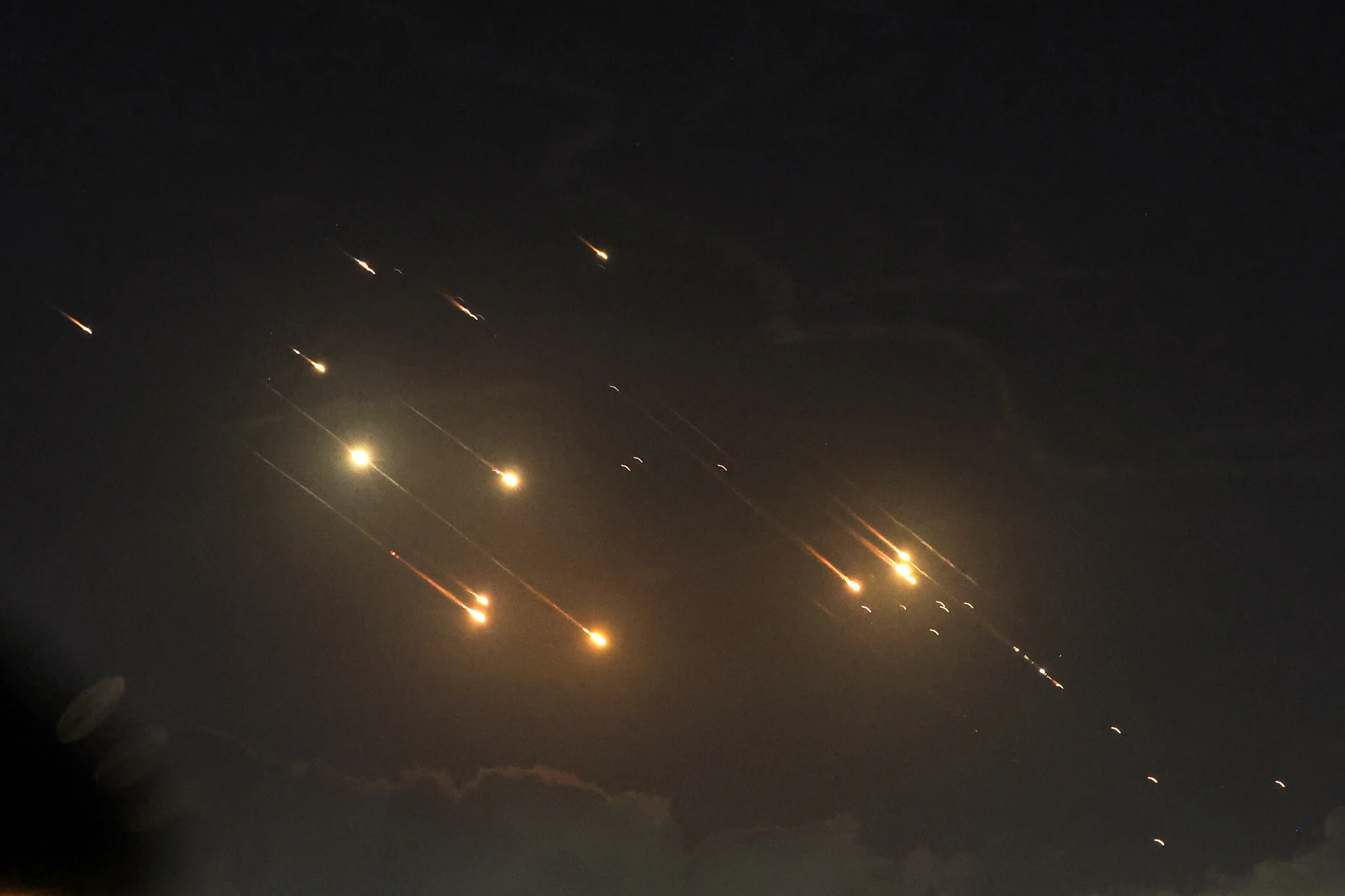 Missile above Jordan during regional conflict